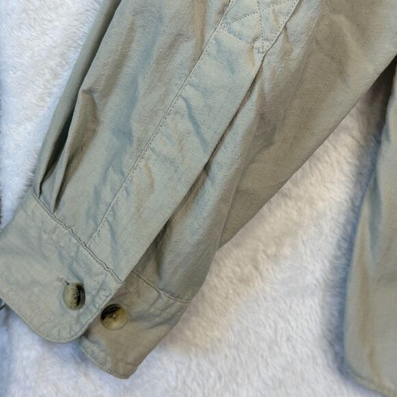 Vintage LL Bean Button Up Shirt Mens Medium Light Khaki Ripstop Outdoors *Flaw - Picture 14 of 16